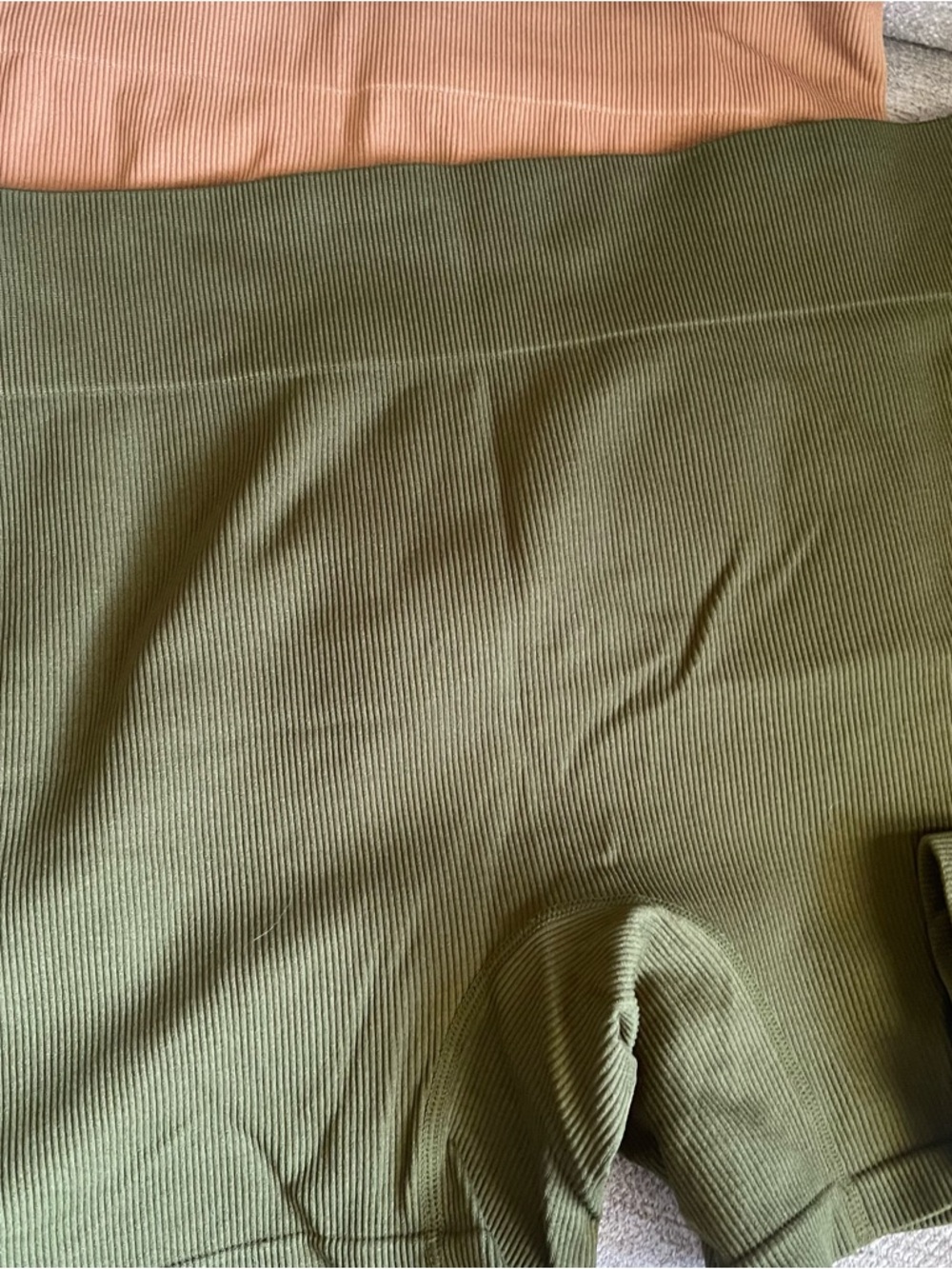 Wild Fable Women's Plus 2X Ribbed Stretched Shorts Brown Green T11 - Picture 3 of 8
